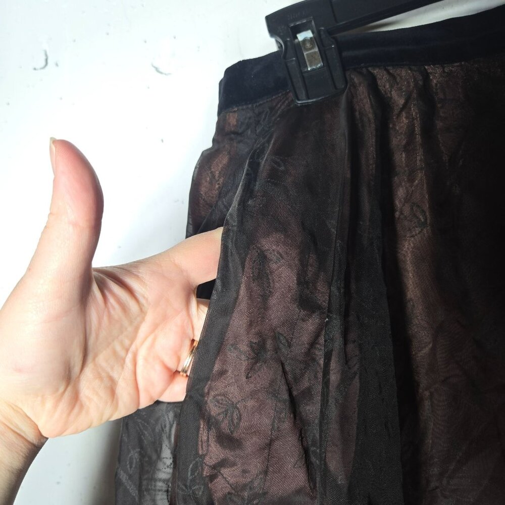 Vintage Rosecrest Floral Lace Midi Skirt Whimsigoth Fairy Grunge Romantic Witchy - Picture 5 of 11